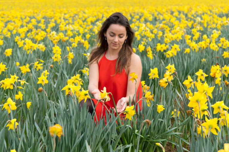 Emelia in a field of Daffodils